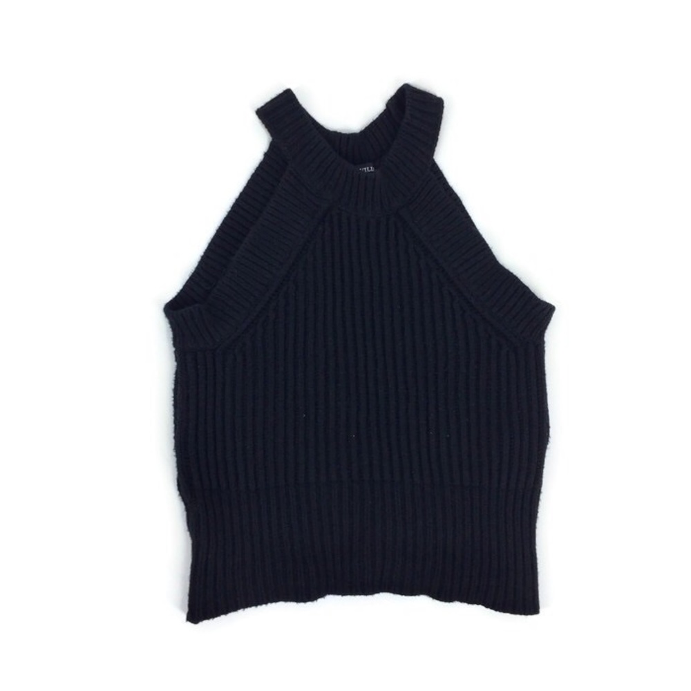 Brandy Melville Black Ribbed Cropped Tank Top